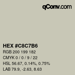 Color code: HEX #C8C7B6 | qconv.com