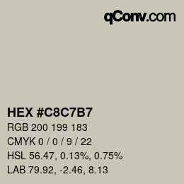 カラーコード: HEX #C8C7B7 | qconv.com