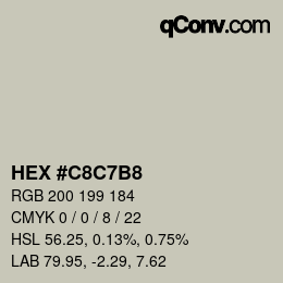 Color code: HEX #C8C7B8 | qconv.com