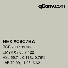 Color code: HEX #C8C7BA | qconv.com