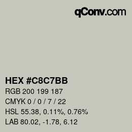Color code: HEX #C8C7BB | qconv.com
