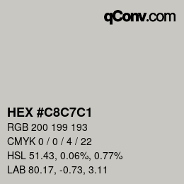 Color code: HEX #C8C7C1 | qconv.com