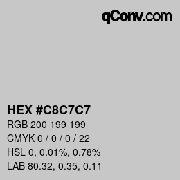 Color code: HEX #C8C7C7 | qconv.com