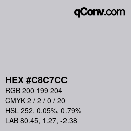 Color code: HEX #C8C7CC | qconv.com