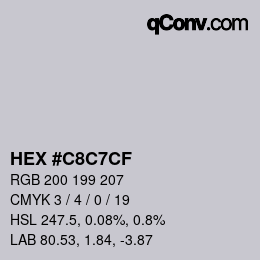 Color code: HEX #C8C7CF | qconv.com