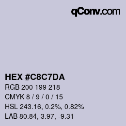 カラーコード: HEX #C8C7DA | qconv.com