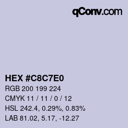 Color code: HEX #C8C7E0 | qconv.com