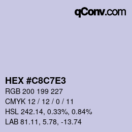 Farbcode: HEX #C8C7E3 | qconv.com