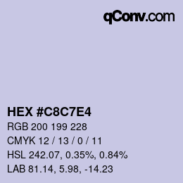 Farbcode: HEX #C8C7E4 | qconv.com