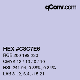 颜色代码: HEX #C8C7E6 | qconv.com