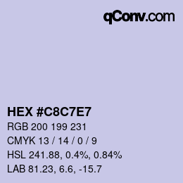 Farbcode: HEX #C8C7E7 | qconv.com