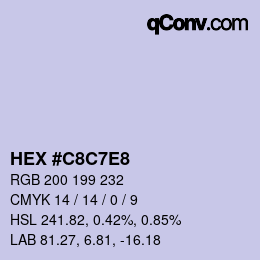 Color code: HEX #C8C7E8 | qconv.com