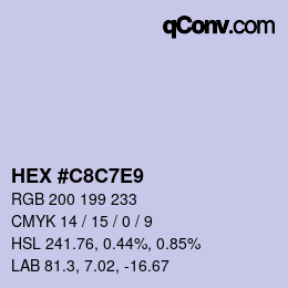 Color code: HEX #C8C7E9 | qconv.com