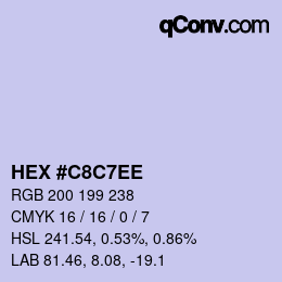 Color code: HEX #C8C7EE | qconv.com