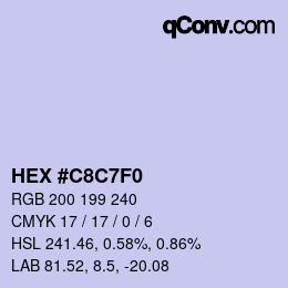 カラーコード: HEX #C8C7F0 | qconv.com