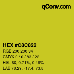 Color code: HEX #C8C822 | qconv.com