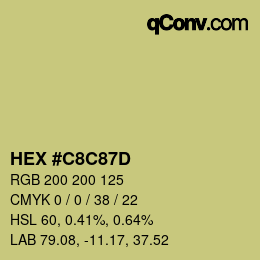 Color code: HEX #C8C87D | qconv.com