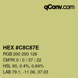 Color code: HEX #C8C87E | qconv.com