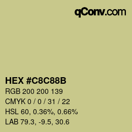Color code: HEX #C8C88B | qconv.com