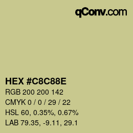 Color code: HEX #C8C88E | qconv.com