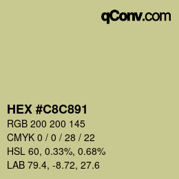 Color code: HEX #C8C891 | qconv.com