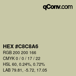 Color code: HEX #C8C8A6 | qconv.com