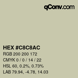Color code: HEX #C8C8AC | qconv.com