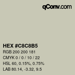 Color code: HEX #C8C8B5 | qconv.com