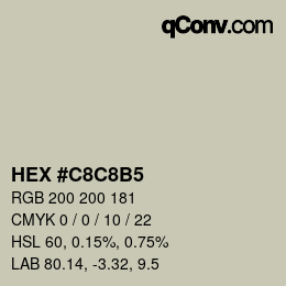 カラーコード: HEX #C8C8B5 | qconv.com