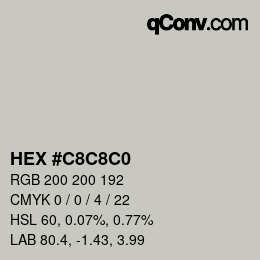 Color code: HEX #C8C8C0 | qconv.com