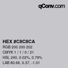 Color code: HEX #C8C8CA | qconv.com