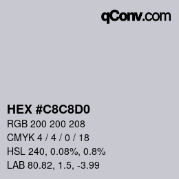 Color code: HEX #C8C8D0 | qconv.com