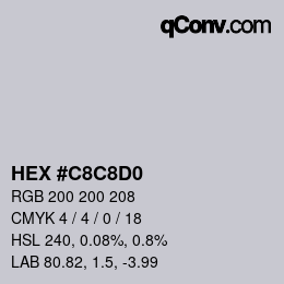 カラーコード: HEX #C8C8D0 | qconv.com