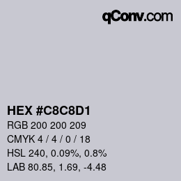 Color code: HEX #C8C8D1 | qconv.com