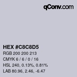 Color code: HEX #C8C8D5 | qconv.com