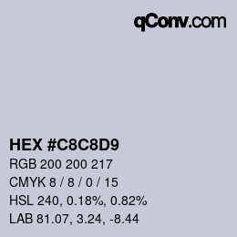 Color code: HEX #C8C8D9 | qconv.com