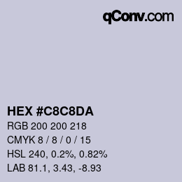 Color code: HEX #C8C8DA | qconv.com