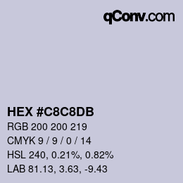 Color code: HEX #C8C8DB | qconv.com