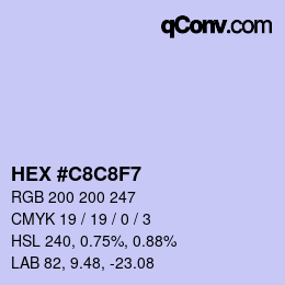 Color code: HEX #C8C8F7 | qconv.com