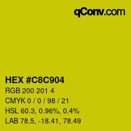 Color code: HEX #C8C904 | qconv.com