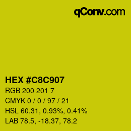 Color code: HEX #C8C907 | qconv.com