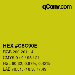 Color code: HEX #C8C90E | qconv.com