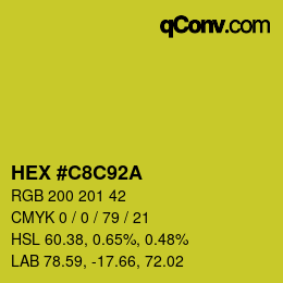 Farbcode: HEX #C8C92A | qconv.com