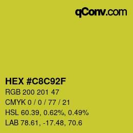 Color code: HEX #C8C92F | qconv.com