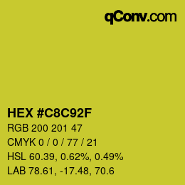 Código de color: HEX #C8C92F | qconv.com