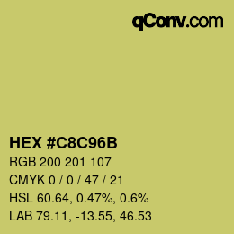 Color code: HEX #C8C96B | qconv.com