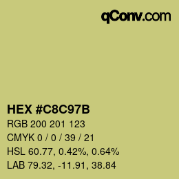 Color code: HEX #C8C97B | qconv.com