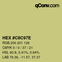 Color code: HEX #C8C97E | qconv.com