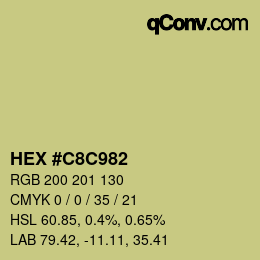 Color code: HEX #C8C982 | qconv.com