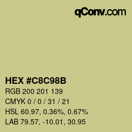 Color code: HEX #C8C98B | qconv.com